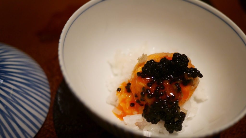 リッツカールトン京都 水暉 卵黄の天麩羅御飯